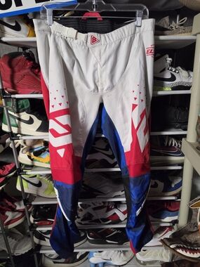 🔥 Answer ELITE Men’s Size 36 White, Red & Blue MX Riding Pants